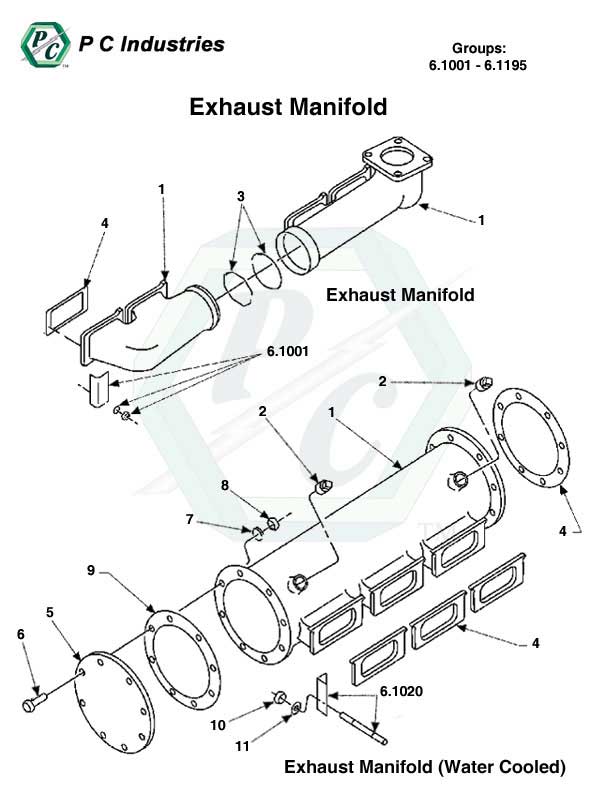 6.1001 - 6.1195 Exhaust Manifold.jpg - Diagram